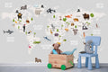 World Map for Kids Room Wallpaper Mural for Play Area