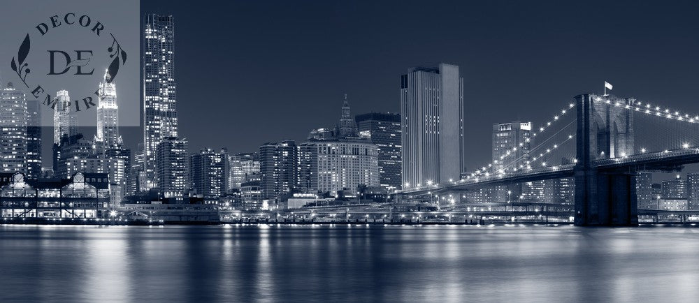 Brooklyn Bridge Manhattan Night Cityscape Wallpaper Mural