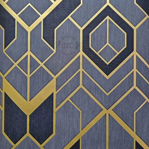 Metallic Geometry Wallpaper – Gold / Grey / Black - 11020