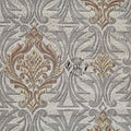 Luxury Heavily Embossed Damask Wallpaper - Brown/ Silver / Light Yellow - 11030