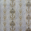 Vertical Stripes Damask Wallpaper – White / Gold / Blue - 11012