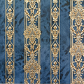 Vertical Stripes Damask Wallpaper – Blue / Gold - 11015