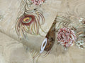 Peacock Feather with Rose Embossed Wallpaper – Light Brown - 1017-BIR