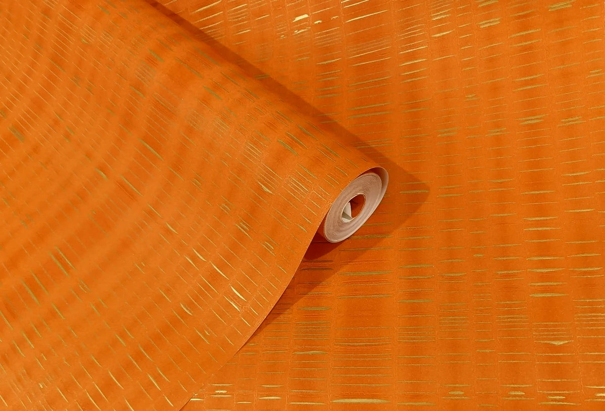 Contemporary Orange and Gold Wallpaper - 11021