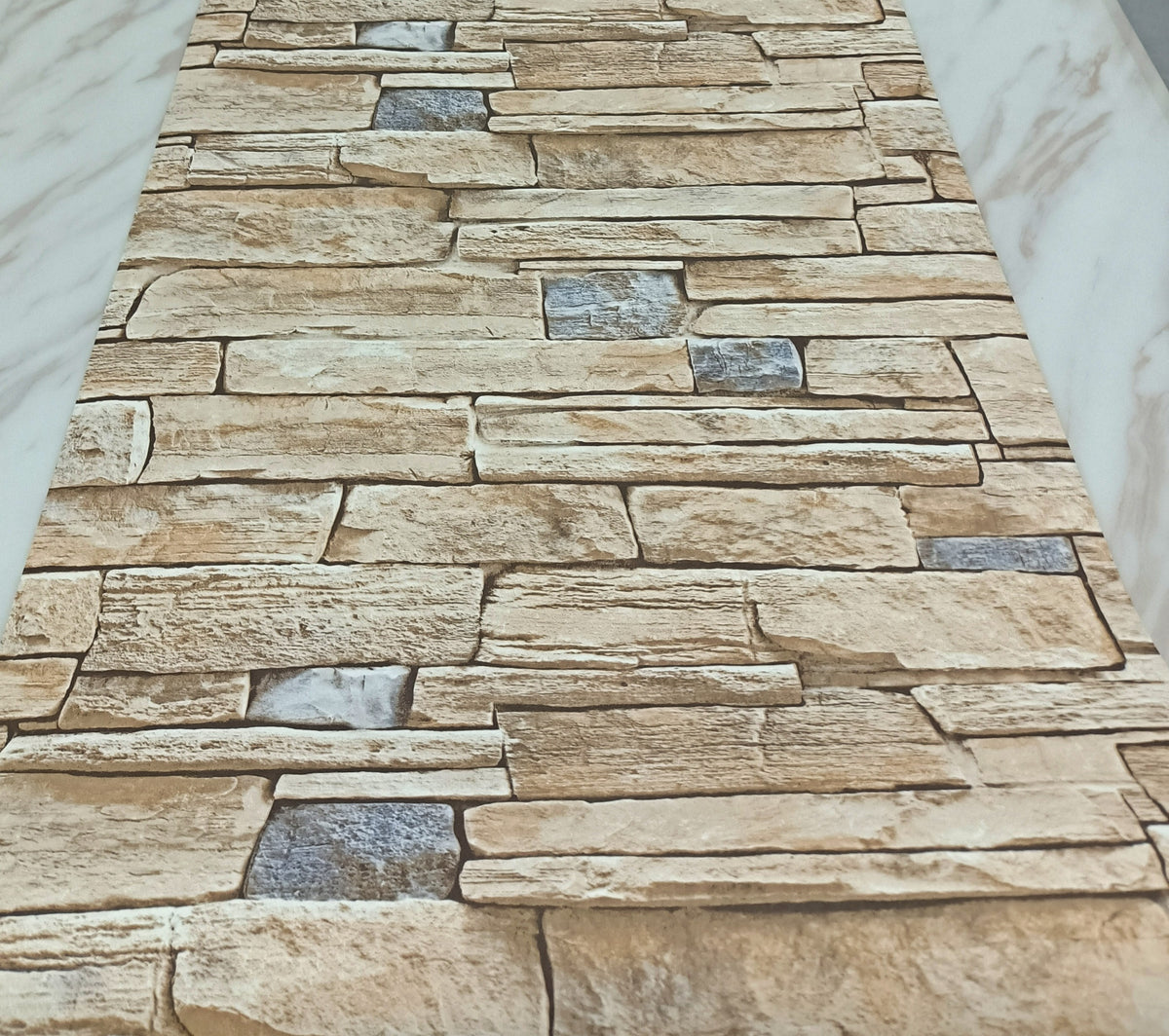 Natural Stone Wallpaper – Beige / Grey - 11398