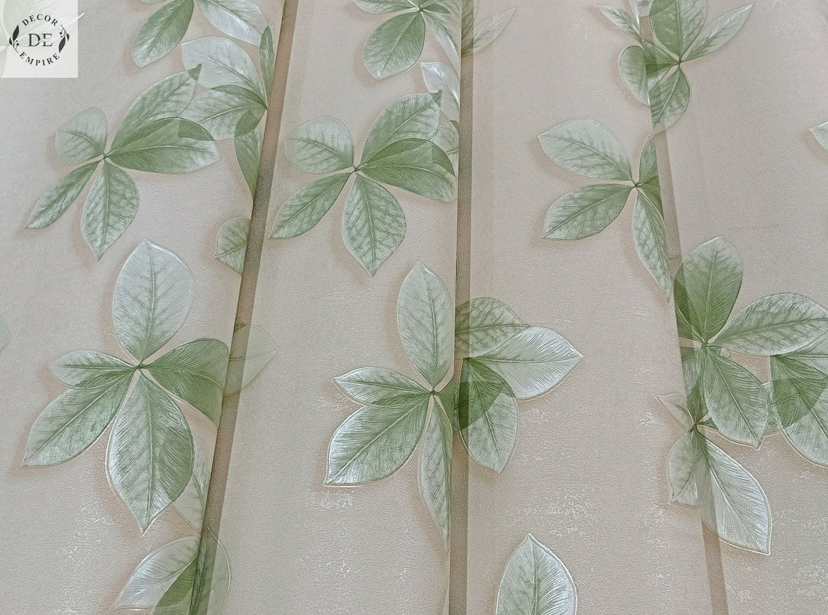 Elegant Green Leaves Floral Wallpaper - 11338