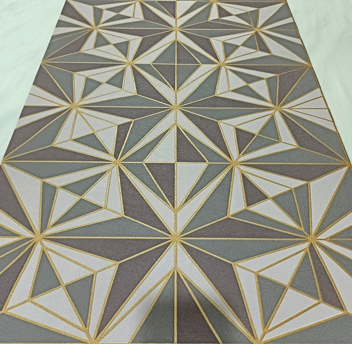 Modern 3D Geometric Wallpaper – Grey / Brown / Off White - 11344