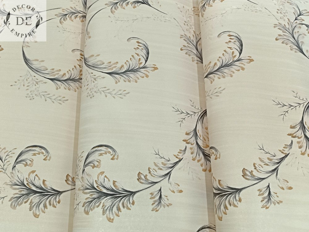 Textured Black Stem Floral Wallpaper - 11345 – Decor Empire