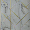 White Marble and Gold Geometry Wallpaper - 11148