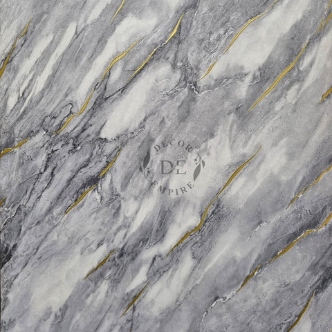 Marble Wallpaper - Light Grey / White / Gold - 11049