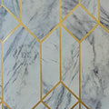 Off White Marble and Gold Geometry Wallpaper - 11146
