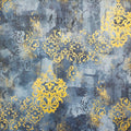 Modern Blue and Gold Damask Wallpaper - 11113