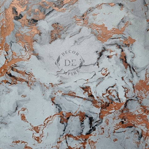 Marble Wallpaper - Off White / Grey / Copper - 11045