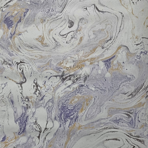 Marble Wallpaper - Purple / White / Gold - 11043