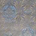 Luxury Heavily Embossed Damask Wallpaper - Blue / Gold - 11031